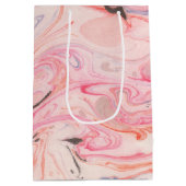 Sac Cadeau Moyen Brouillard rose et violet marbré (Dos)