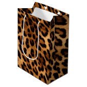 Sac Cadeau Moyen Brown Poster de animal Leopard (Devant Angle)