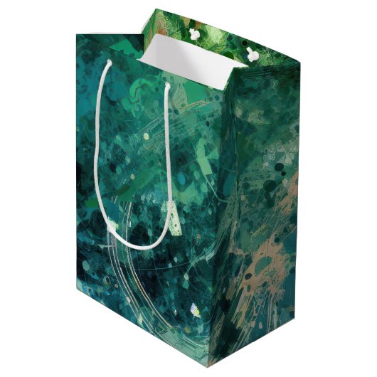 Sac Cadeau Moyen Bruit vert Abstrait (Dos Angle)