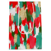 Sac Cadeau Moyen Brush Abstrait Trucs Parties scintillant or Noël (Dos)