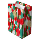 Sac Cadeau Moyen Brush Abstrait Trucs Parties scintillant or Noël (Dos Angle)