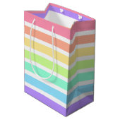 Sac Cadeau Moyen Bubblegum arc-en-ciel et bandes blanches (Dos Angle)