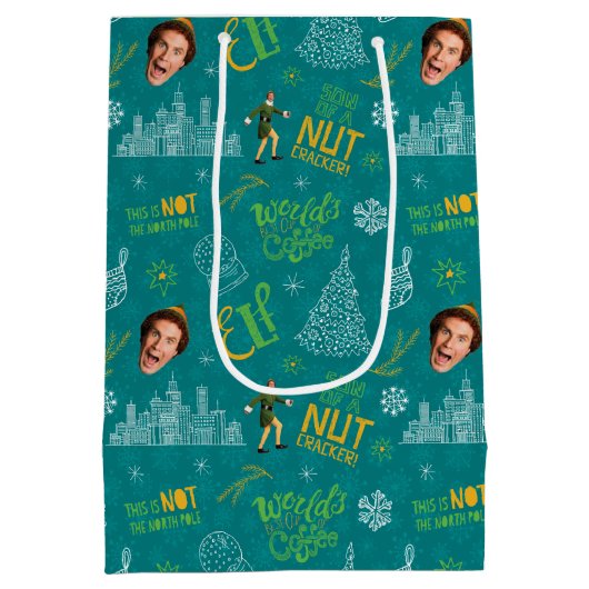 Sac Cadeau Moyen Buddy le Motif de devis Turquoise Elf (Dos)