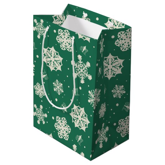 Sac Cadeau Moyen Buddy le Motif Elf Snowflake (Dos Angle)