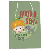 Sac Cadeau Moyen Buddy l'Elf Bonne Nouvelle ! J'ai vu un chien aujo (Devant)