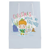 Sac Cadeau Moyen Buddy l'Elfe Noël avec tous mes amis (Dos)