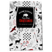 Sac Cadeau Moyen Buffalo Adventures Motif Étiquette rouge/noir ID59 (Devant)