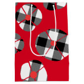 Sac Cadeau Moyen Buffalo Plaid Fleur Sur Rouge (Dos)