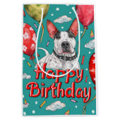 Sac Cadeau Moyen Bull Terrier avec ballons (Devant)