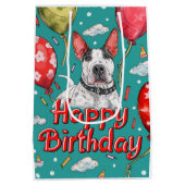 Sac Cadeau Moyen Bull Terrier avec ballons (Dos)