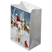 Sac Cadeau Moyen Bull Terrier Chien Winter Wonderland Noël Joie (Dos Angle)