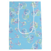 Sac Cadeau Moyen Bulles De Savon D'Anniversaire Sur Bleu Léger (Dos)