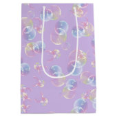Sac Cadeau Moyen Bulles De Savon D'Anniversaire Sur Violet (Dos)