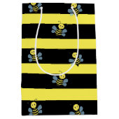 Sac Cadeau Moyen Bumblebebees sur Black Yellow Striped (Devant)