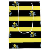 Sac Cadeau Moyen Bumblebebees sur Black Yellow Striped (Dos)