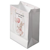 Sac Cadeau Moyen Bunny Pastel rose Anniversaire | Soirée (Devant Angle)