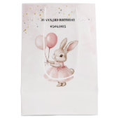 Sac Cadeau Moyen Bunny Pastel rose Anniversaire | Soirée (Dos)