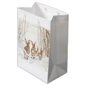 Sac Cadeau Moyen Bunny Rabbits Woods Snow Christmas (Dos Angle)