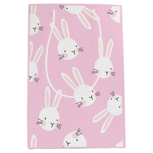 Sac Cadeau Moyen Bunny rose (Devant)