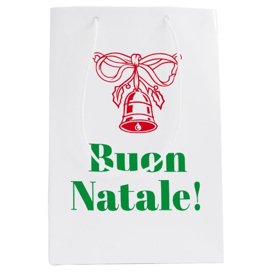 Sac Cadeau Moyen Buon Natale Italien Joyeux Noël coutume (Devant)