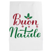 Sac Cadeau Moyen Buon Natale Noël rouge et vert (Dos)