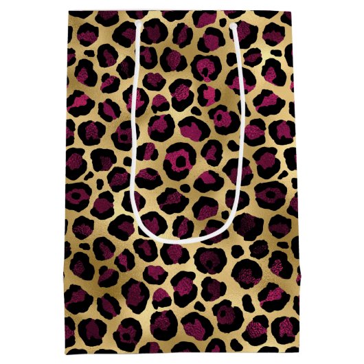 Sac Cadeau Moyen Burgundy et Gold Leopard Series Design 2 (Dos)