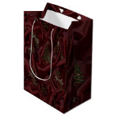 Sac Cadeau Moyen Burgundy Silk-Look Diamond  (Devant Angle)