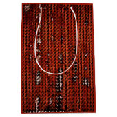 Sac Cadeau Moyen Burlap Distressed Burange Orange motif Brown (Devant)