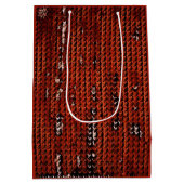 Sac Cadeau Moyen Burlap Distressed Burange Orange motif Brown (Dos)