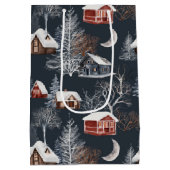 Sac Cadeau Moyen Cabine de Noël d'hiver (Dos)