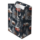 Sac Cadeau Moyen Cabine de Noël d'hiver (Dos Angle)