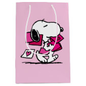 Sac Cadeau Moyen cacahuètes | Saint Valentin | Snoopy Avec Valentin (Devant)