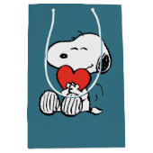 Sac Cadeau Moyen cacahuètes | Saint Valentin | Snoopy Heart Hug (Devant)