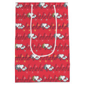 Sac Cadeau Moyen cacahuètes | Snoopy Holiday Ho Ho Ho Holiday Motif (Dos)
