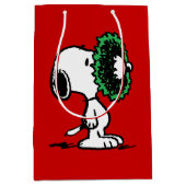Sac Cadeau Moyen cacahuètes | Snoopy pour les fêtes (Devant)