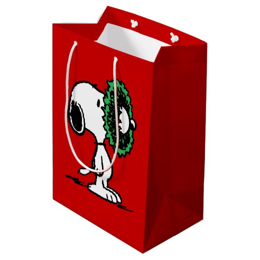 Sac Cadeau Moyen cacahuètes | Snoopy pour les fêtes (Dos Angle)
