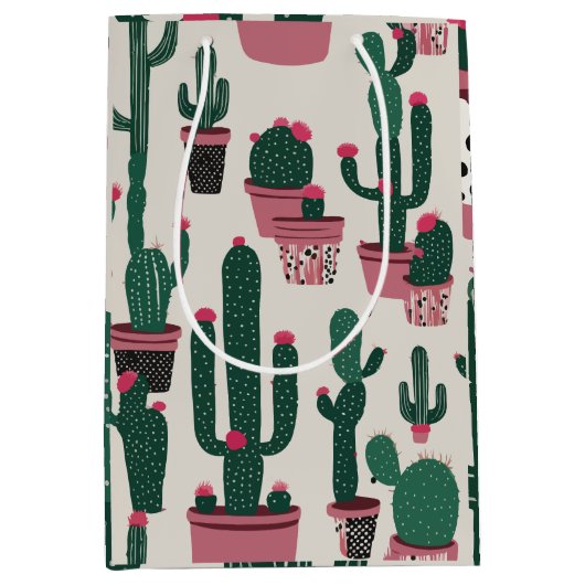 Sac Cadeau Moyen Cactus (Devant)