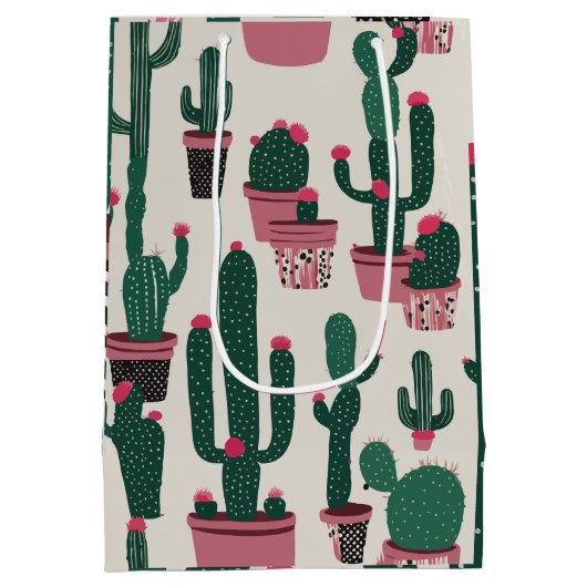Sac Cadeau Moyen Cactus (Dos)