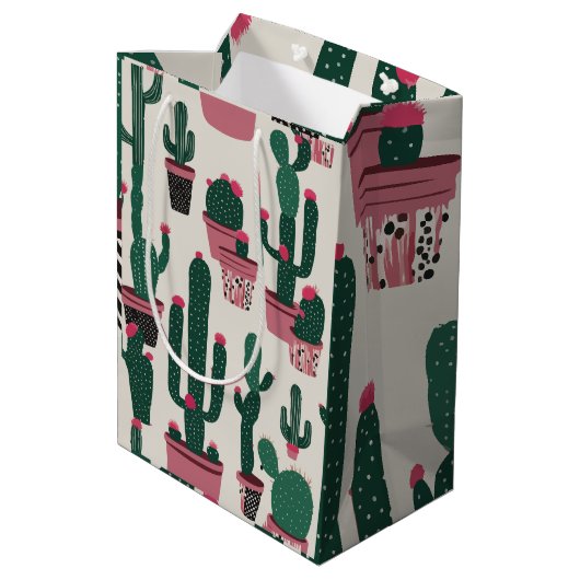 Sac Cadeau Moyen Cactus (Dos Angle)