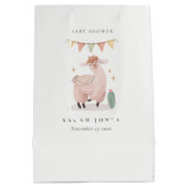 Sac Cadeau Moyen Cactus Boho Llama mignonne violet plaid Baby showe (Dos)