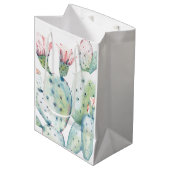 Sac Cadeau Moyen Cactus d'aquarelle (Devant Angle)