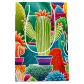Sac Cadeau Moyen Cactus en pot abstrait (Devant)