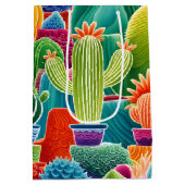 Sac Cadeau Moyen Cactus en pot abstrait (Dos)
