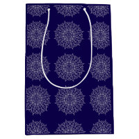 Cadeau découpage boho mandala bleu indigo moderne