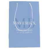 Sac Cadeau Moyen Cadeau pour Garçons d'Honneur Monogramme Initial M (Devant)