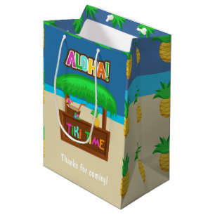 Sac Cadeau Moyen Cadeau pour invité à une fête hawaïenne pour enfan