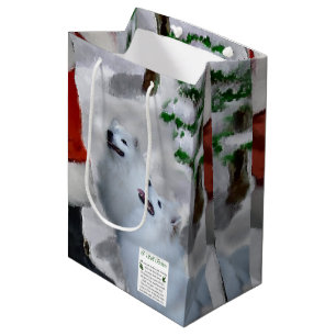 Sac Cadeau Moyen Cadeaux américains de Noël de chien esquimau