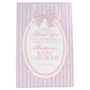 Sac Cadeau Moyen Cadeaux de Baby Shower Fleuris Fantaisie Vintage V
