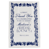 Sac Cadeau Moyen Cadeaux de brunch de mariage Blue Talavera Tile Fi (Dos)