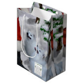Sac Cadeau Moyen Cadeaux de Noël Eskimo Chien américain (Devant Angle)